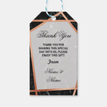 Tack Märkre Marble Favor Ro Guld Bröllop