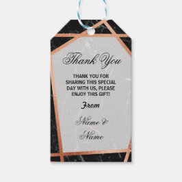 Tack Märkre Marble Favor Ro Guld Bröllop Presentetikett