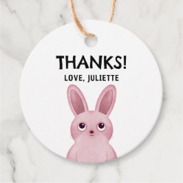Tack märkre med Rosa Baby bunny flicka Gåvor Etiketter