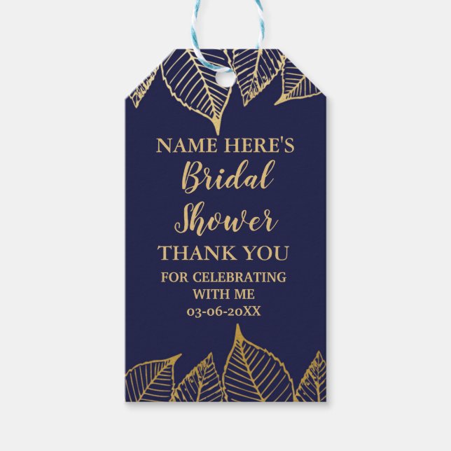 Tack Märkre Möhippa Löv Märkre Navy Guld Presentetikett (Framsidan)