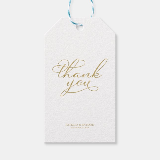 Tack - Märkre som gynnar guldgolvbröllop med Elega Presentetikett (Framsidan)