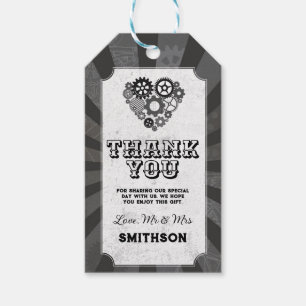 Tack Märkre Steampunk Bröllop Hearts Presentetikett