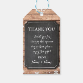 Tack Märkre Winter Snöflingor Märkres Chalk Bröllo Presentetikett