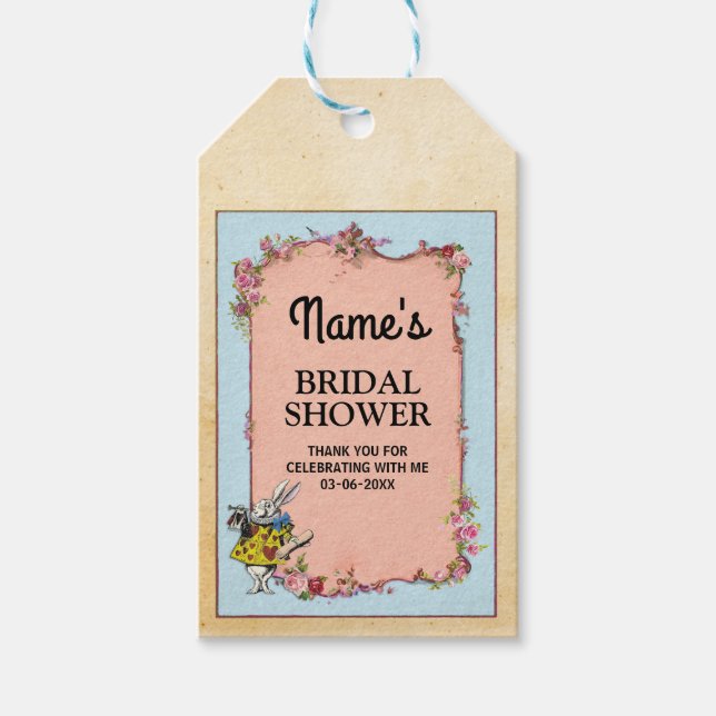 Tack Märkre Wonderland Rabbit Möhippa Presentetikett (Framsidan)