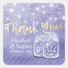 Tack Mason Burk & String Ljus Fyrkantigt Klistermärke