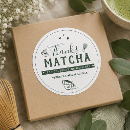 Tack Matcha Bröllopsfest Tack Runt Klistermärke