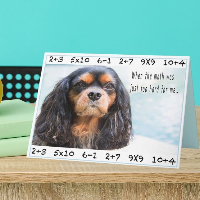 Tack Math Teacher Card Kort (A cute thank you card for your Math teacher who also loves dogs!)