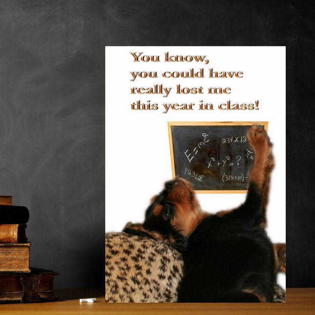 Tack Math Teacher, Cavalier Kung Charles Kort (Get that Awwwww factor with this adorable thank you teacher card!)