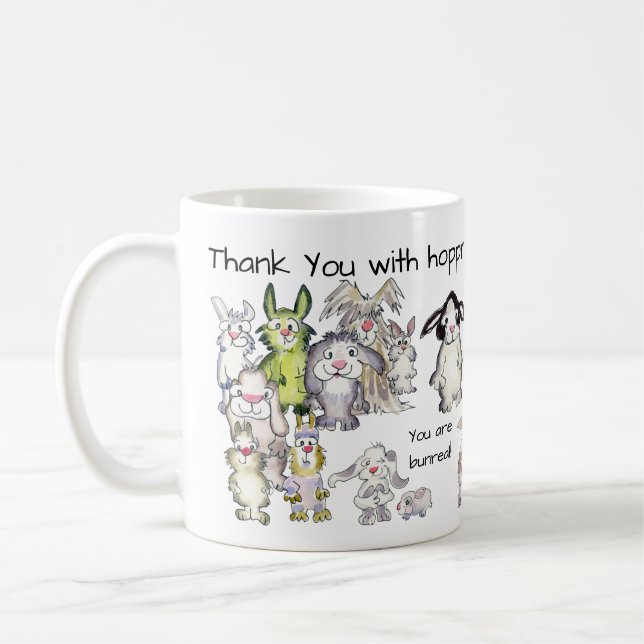 Tack med den Hoppreciation 21 kaninmuggen Kaffemugg (Vänster)