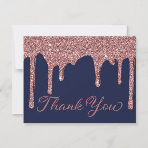 Tack med drivrutiner för chic Navy Blue Ro Glitter Kort