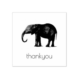 TACK MED ELEPHANT WOOD ART FRIMÄRKE STÄMPEL