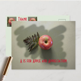 Tack med ett äpple vykort