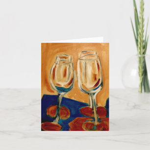 Täck med fyra Vin-glas Kort