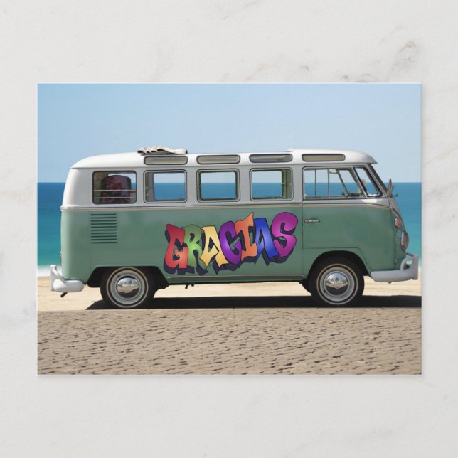 tack med Gracias Graffiti på Van Postcard Vykort (Framsida)