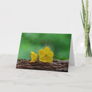 Tack med gula blommor kort