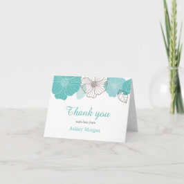 Tack med kärlek Elegant chic mintgrön blommig Kort