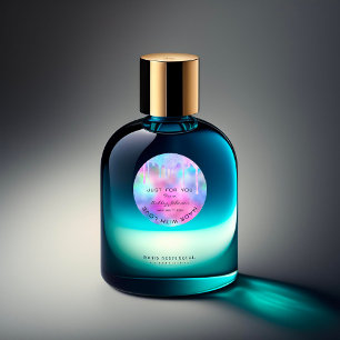 Tack med Kärlek Rosa Holograph Unicorn Runt Klistermärke