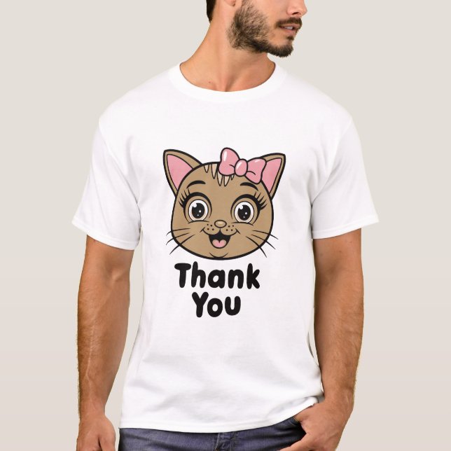 Tack med katthuvud - Adapter T-Shirt (Framsida)