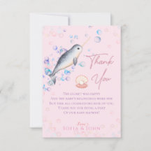 Tack med lätt havs baby Narwhal & bubbles