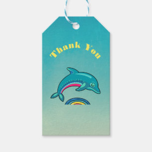 Tack med Lycklig Jumping Porpoise Presentetikett