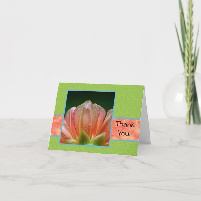 Tack med Orange Dahlia Flower Petals Kort (Framsida)