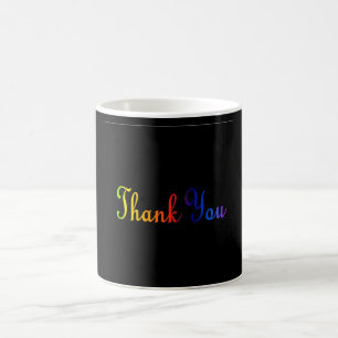 Tack med Rainbow Färg Coffee Mugg
