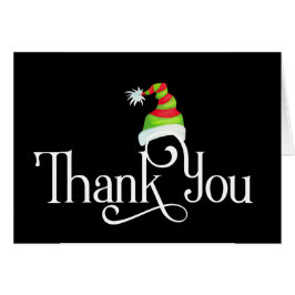 Tack med röd och Grönt Julhöjd Hälsningskort