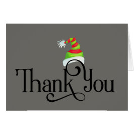 Tack med röd och Grönt Julhöjd Hälsningskort