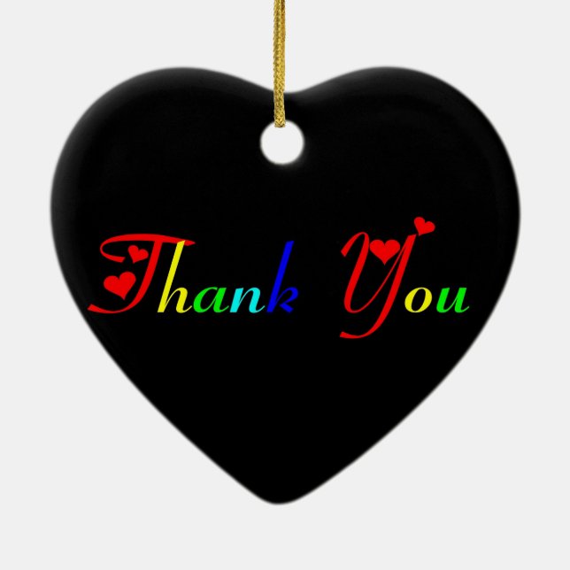 Tack med röda hörn julgransprydnad keramik (Baksidan)