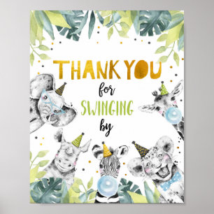 Tack med Safari Party Animals-skylt Poster