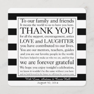 Tack-meddelande om placering av platskort i Bröllo Inbjudningar