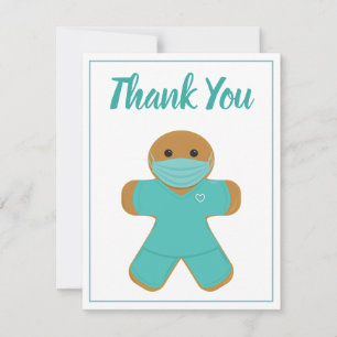 Tack Medical Nurse Doktor Pepparkaksgubbe Kort