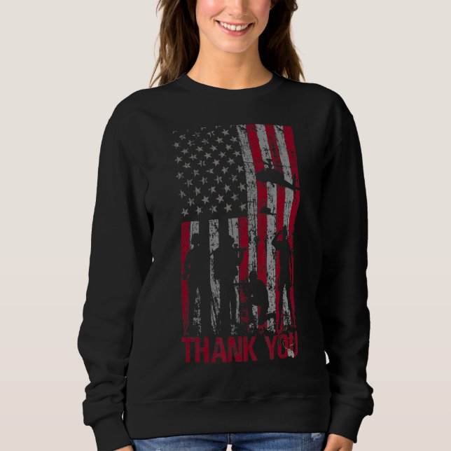 Tack Memorial Day Veteran Military Flagga Ameri T Shirt (Framsida)
