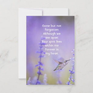 Tack, Memorial Funeral Firande of Life Tack Kort