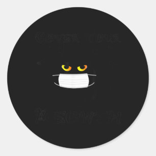 Täck Meowth Rolig Halloween Svart Katt Mask Bats Runt Klistermärke