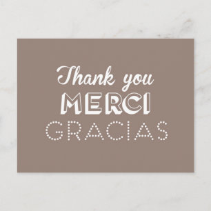 Tack - Merci - Gracias Postcard Vykort