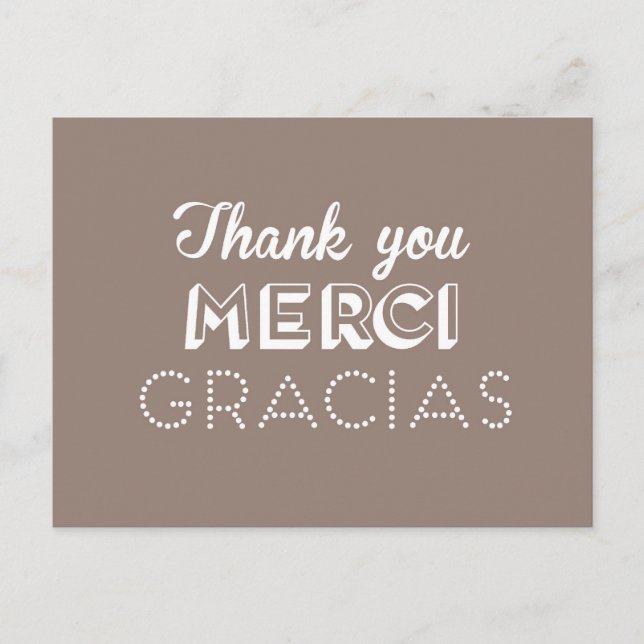 Tack - Merci - Gracias Postcard Vykort (Framsida)