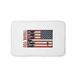 Tack Militär Amerikansk Flagga Tröja Design_1 Badrumsmatta