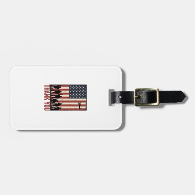 Tack Militär Amerikansk Flagga Tröja Design_1 Bagagebricka (Horisontell Framsida)