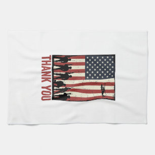 Tack Militär Amerikansk Flagga Tröja Design_1 Kökshandduk