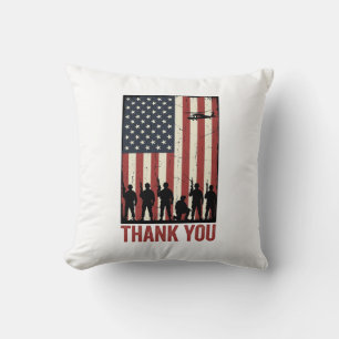 Tack Militär Amerikansk Flagga Tröja Design_1 Kudde