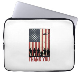 Tack Militär Amerikansk Flagga Tröja Design_1 Laptop Fodral