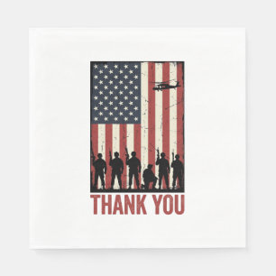 Tack Militär Amerikansk Flagga Tröja Design_1 Pappersservett