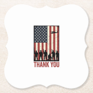 Tack Militär Amerikansk Flagga Tröja Design_1 Underlägg Papper