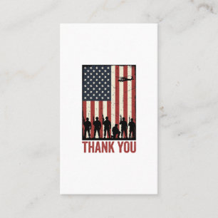 Tack Militär Amerikansk Flagga Tröja Design_1 Visitkort