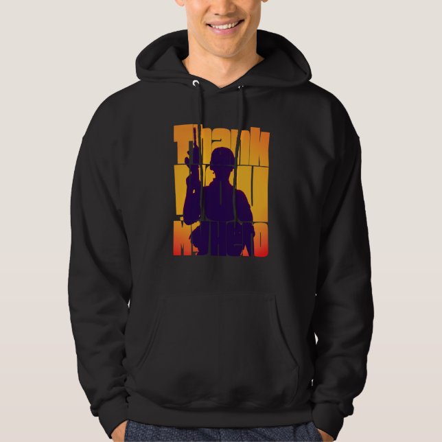 Tack Min Hjälte Militära Veteran Hoodie (Framsida)