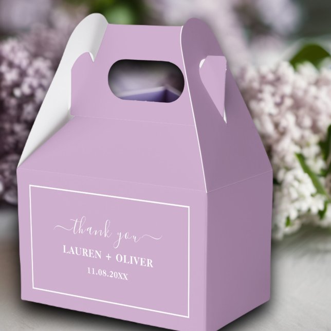 Tack minimalistiskt Bröllop | Lilac Lila Presentaskar (Skapare uppladdad)