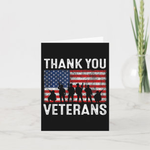 Tack Minnesmärke För Krigsveteraner Patriotisk Mil Kort