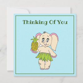 Tack Mint Blommigt Pinapple och Elephant Anteckningskort