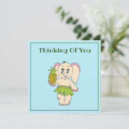 Tack Mint Blommigt Pinapple och Elephant Anteckningskort